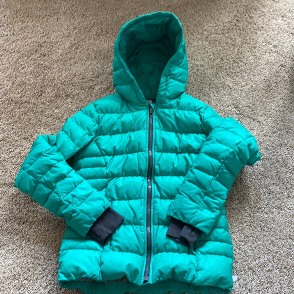 Athleta Girl, green puffer jacket, L/12
